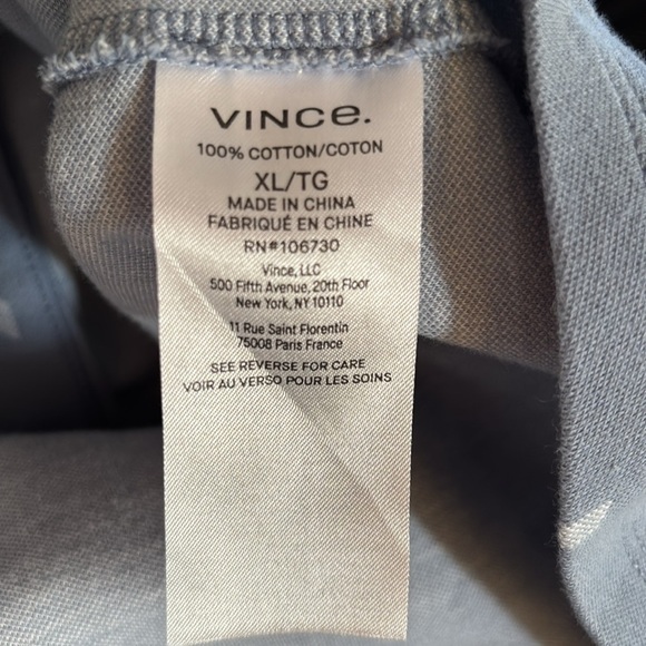 Vince Micro Dot Short Sleeve Cotton Knit Button-Up Shirt Sz XL  in Pacific Blue - Picture 8 of 9